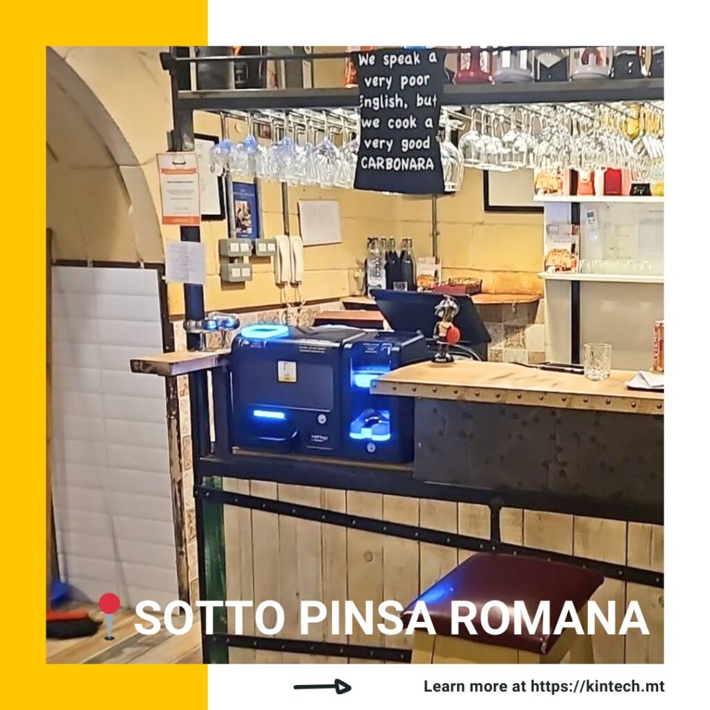 SOTTO Pinsa Romana Valletta for choosing Kintech to supply Cashlogy